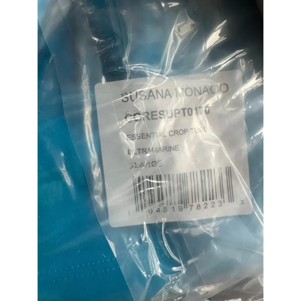 Susana Monaco Tube Top XL Ultramarine Blue Strapless Crop NWT - Picture 5 of 6